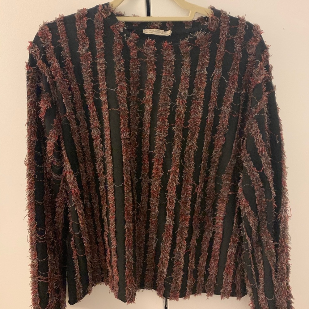 Zara Fringe Long Sleeve T-Shirt